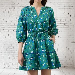 NWT Sugarlips Laury Floral Print Minidress Kelly Green Babydoll Size Medium